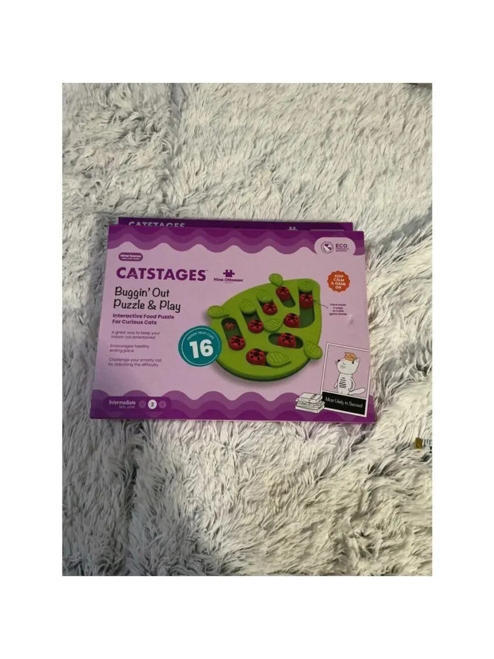 Nina Ottosson Catstages Buggin' Out Interactive Cat Food Puzzle Green/Red